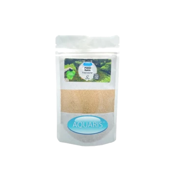 AQUARIS Teich Bakto Filterstarter-Paket, mit einem klaren Plastikbeutel und einem Etikett, das den Produktnamen und die Verwendung für 1000 Liter zeigt.