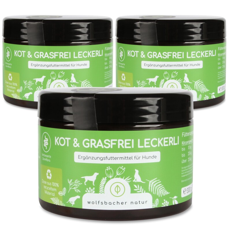 Wolfsbacher Natur Kot & Grasfrei Leckerli 3x