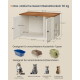 Holzschrank für Katzenklo mit offenen Türen, Maße (80×50 cm) und Text ‚Max. statische Gesamtbelastbarkeit: 60 kg‘