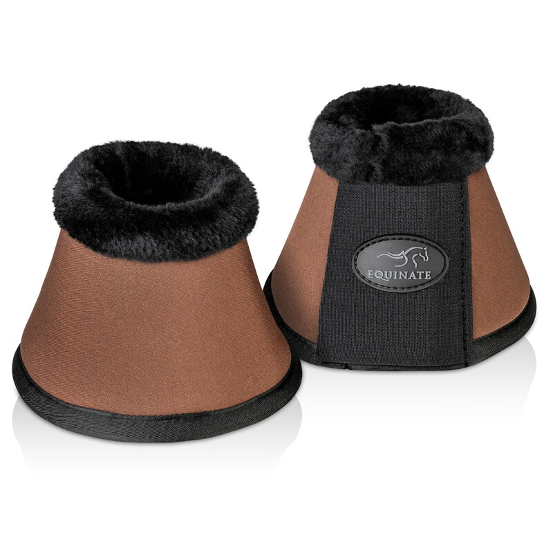 Equinate Hufglocken Furlyn mit synthetischem Lammfell braun M