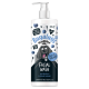 Bugalugs Blueberry Spa Gesichtsreiniger 500 ml Haustierflasche mit Hundeillustration, Heidelbeeren und Text 'Pfoten & ENTSPANNUNG!' sowie 'Vegan'.