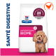 Sac de nourriture pour chien Hill's Prescription Diet Gastrointestinal Biome avec un petit caniche marron et le texte « Santé Digestive » et « 24 heures ».