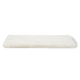 Tapis de lit pour animaux en peluche blanche, de forme rectangulaire, avec une texture douce, idéal pour offrir du confort aux animaux.