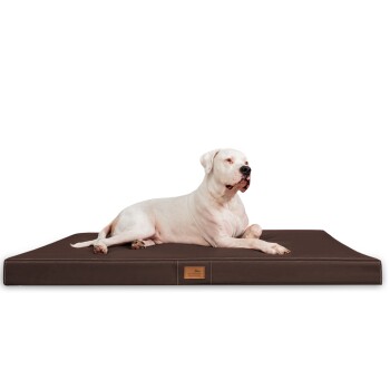 ® OSCAR VISCO Orthopädische Hundematte Matratze Kunstleder Hundebett braun 1,2 m, 11 cm, 90 cm