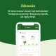Smartfon pokazujący aplikację zdrowotną dla psów "Zdrowie" dla psa o imieniu Hanna, śledzącą jej wagę: obecnie 56 kg, idealnie 34 kg.