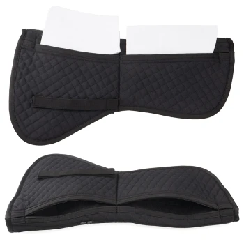 Schwarze, gesteppten Haustierdecke mit zwei sichtbaren weißen Einsätzen, entworfen für Komfort und Schutz.