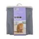 Graue Katzenstreu-Matte mit Verpackung, die "AniOne Magic" beschriftet ist und eine Katze zeigt, mit den Abmessungen 60 x 90 cm.