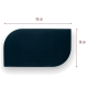 Dunkelblaues Futtermatte für Haustiere mit einem geschwungenen Design, 50 cm mal 28 cm groß, mit einer strukturierten Oberfläche für Stabilität.