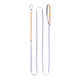 Verstellbare zweifarbige Hundeleine aus Nylon in Lavendel und Beige mit Metallwirbelhaken und gepolsteter Griffschlaufe.