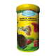 AQUARIS Tropical Granulat Fischfutterbehälter, mit bunten Fischbildern und dem Text "Hauptfutter für alle Zierfische" und "PLUS OMEGA 3."