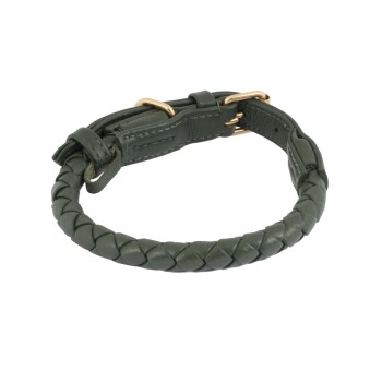Hundehalsband Twisted Dark Moss XS