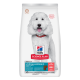 Hill's Science Plan hypoallergene Futterpackung, weißer, flauschiger Hund mit rotem Halsband; Kennzeichnungen: hypoallergen, mit Lachs.
