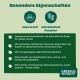 Green Petfood-Label: „Besondere Eigenschaften“ — Haut & Fell; getreidefrei; vegetarisches Hundefutter; ohne Zusatzstoffe.