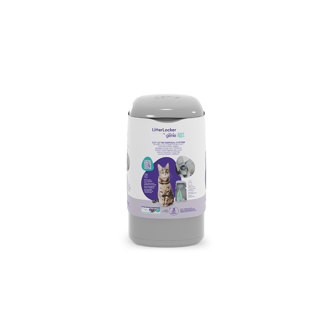 HabaPet LitterLocker by Litter Genie EasyRoll cat litter disposal bin, including a 3-month cartridge