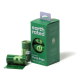 Grüne Box mit lavendelduftenden Kotbeuteln von Earth Rated, die 120 Beutel enthält, mit teilweise sichtbaren Rollen und umweltfreundlichen Ansprüchen.