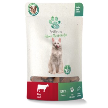 Fellicita Rind Fleischstreifen 8x 50g Fellonis Katzensnacks
