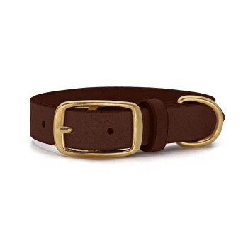 Leder Halsband Braun XL