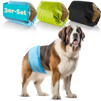 Hundewindeln für Rüden [3 STK] Saugstarke Hundewindeln Rüde | Bequeme Hunde Windeln bei Inkontinenz (XXL)