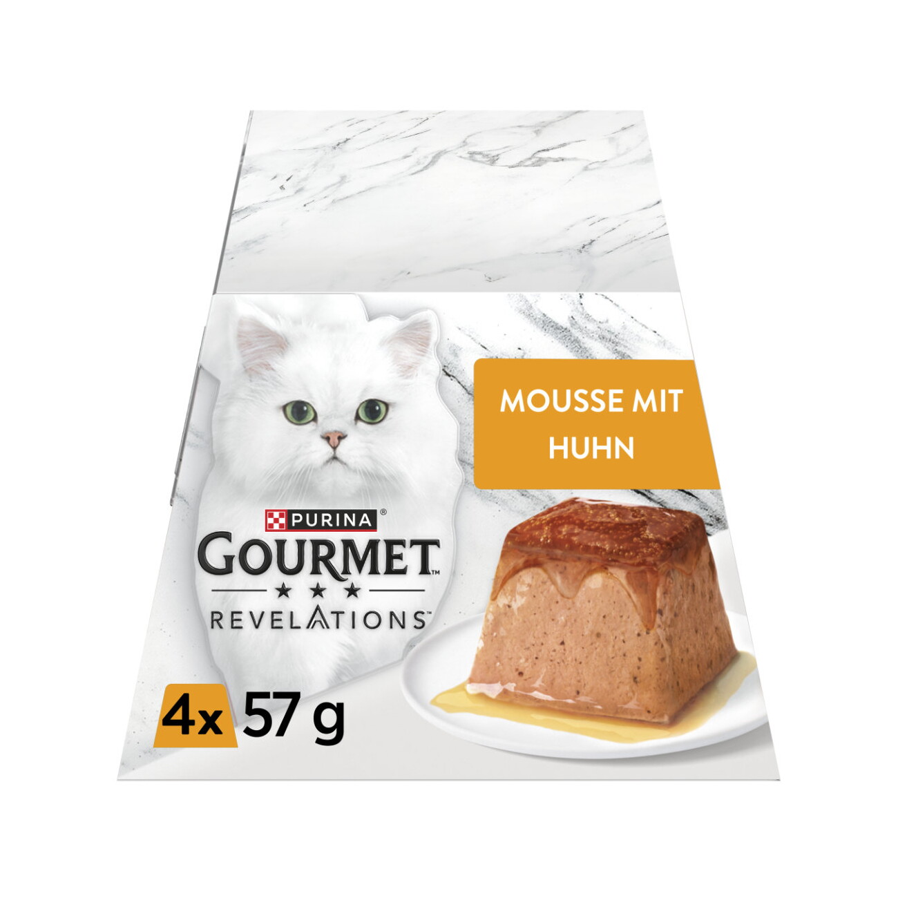 GOURMET Revelations Nassfutter Katze Feine Mousse 4 x 57 g Huhn