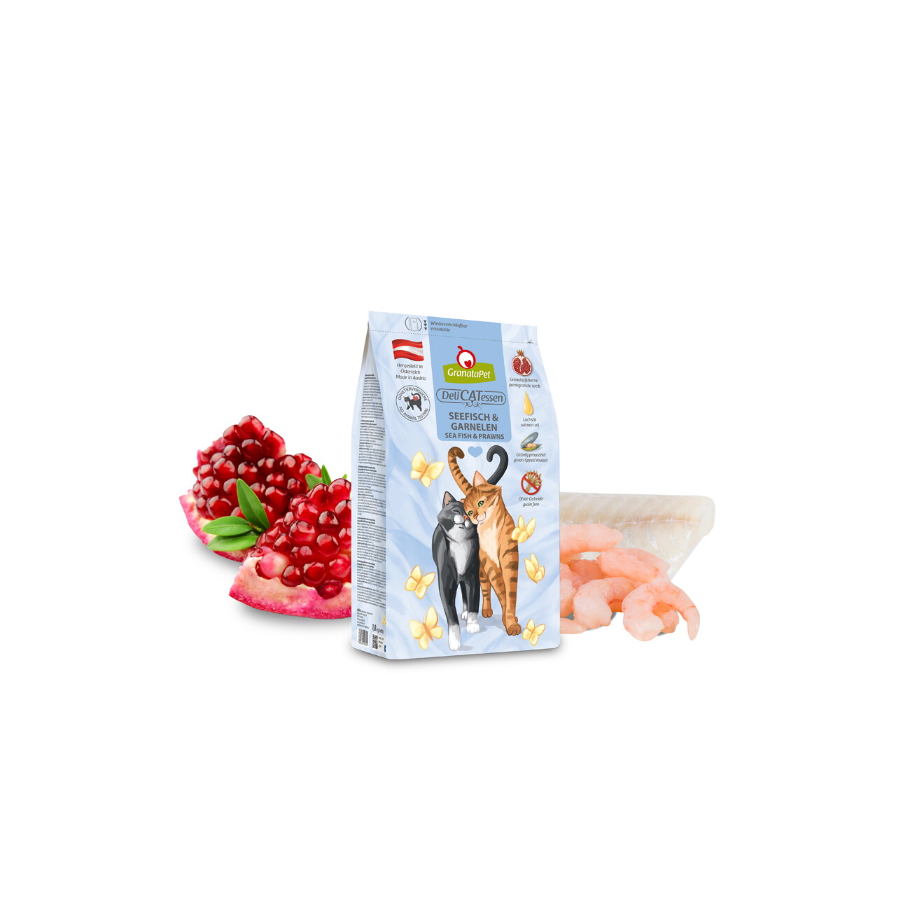 GranataPet Trockenfutter Katze, Adult. DeliCATessen, Seefisch und Garnelen 1,8 kg