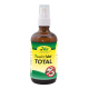 Braune Sprühflasche mit der Aufschrift "cdVet insekttoVet TOTAL" und einem Symbol für Insektenverbot, entworfen für die Verwendung als Insektenschutzmittel für Haustiere.