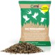 Grün-beige 20kg Sack Orni Wildvogelfutter mit weißen Vogelsilhouetten und deutschem Text.