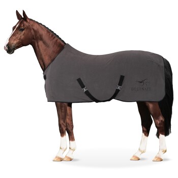 Abschwitzdecke Nevada aus Fleece mit Widerristpolster und Kreuzbegurtung grau 1,25 m