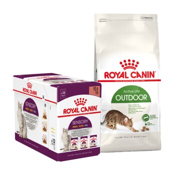 Comparer les prix de ROYAL CANIN Outdoor Croquettes Chat 10kg + Multipack for free