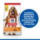 Hill's Science Plan Light Mature Adult Hundefutterbeutel mit einem braunen Hund. Text: "Klinisch bewährte Ernährung für gesundes Gewicht" und "mit Huhn."