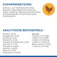 Haustierfutterverpackung mit Zutatenliste auf Deutsch: Hühner- und Truthahnmehl, Mais und verschiedene Nährstoffe; Nährwertanalyse enthalten.