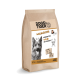 Kraftpapier-Hundefuttersack mit Etikett: DOGS'n TIGER; Waldläufer; Herzhaftes Wild mit Gemüse; 67% Wild; Just Food