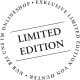 Kreisförmiges Stempeldesign mit dem Text "LIMITED EDITION" prominent in der Mitte, umgeben von zusätzlichem Text in kleinerer Schrift.