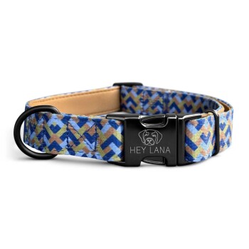 Halsband – Kunterbunt – stufenlos verstellbar mit Metallschließe mokka XS-S