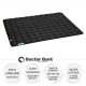 Schwarze Tiermatte mit einem gesteppten Design, beschriftet mit "Doctor Bark", mit Text über Haltbarkeit, Hygiene und Waschhinweise.