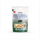 Verpackung von 'Natural Dog Chews Buffalo Ears' mit einem weißen Hund, mit Text, der 100% köstliche, rein luftgetrocknete Büffelohren hervorhebt.