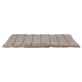 Weiches, plüschiges Haustierbett in hellgrau mit einem gesteppten Design, ideal für den Komfort von Haustieren.