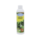 Flasche AQUARIS Aqua Flora, ein spezieller Dünger für Wasserpflanzen, mit einem gelben Etikett mit Text in deutscher Sprache und einem grünen Hintergrund.