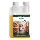 Flasche mit flüssigem Nahrungsergänzungsmittel TJURE Ulmenrinde für Hunde, mit einem Hund auf einer Holzbrücke, mit Text, der natürliche Zutaten hervorhebt.