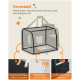 Eine schwarze faltbare Haustiertrage, 2,8 kg, 8 cm im gefalteten Zustand, wird von einer Person getragen und zeigt einfachen Transport und Lagerung.