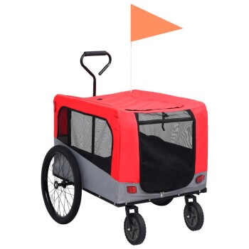 2-in-1 Fahrradanhänger rot
