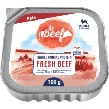 Hi Pet Food Nassfutter Hund, Adult, Fresh Beef, Rind 32x100 g