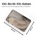 Extra große Katzenstreu-Box mit einer flauschigen Katze darin, Maße 59,5 cm x 39,5 cm, geeignet für große Rassen wie Maine Coons.