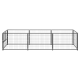 Schwarzer Metall-Haustierkäfig mit großer rechteckiger Form und einem Doppeltür-Eingang.
