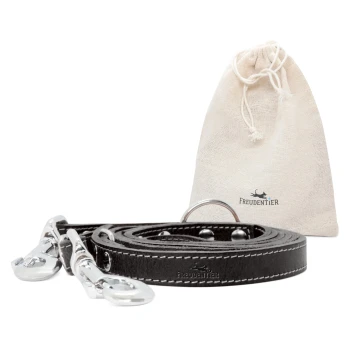 Hundeleine aus zertifiziertem Leder 2m, verstellbar schwarz 1,6 cm