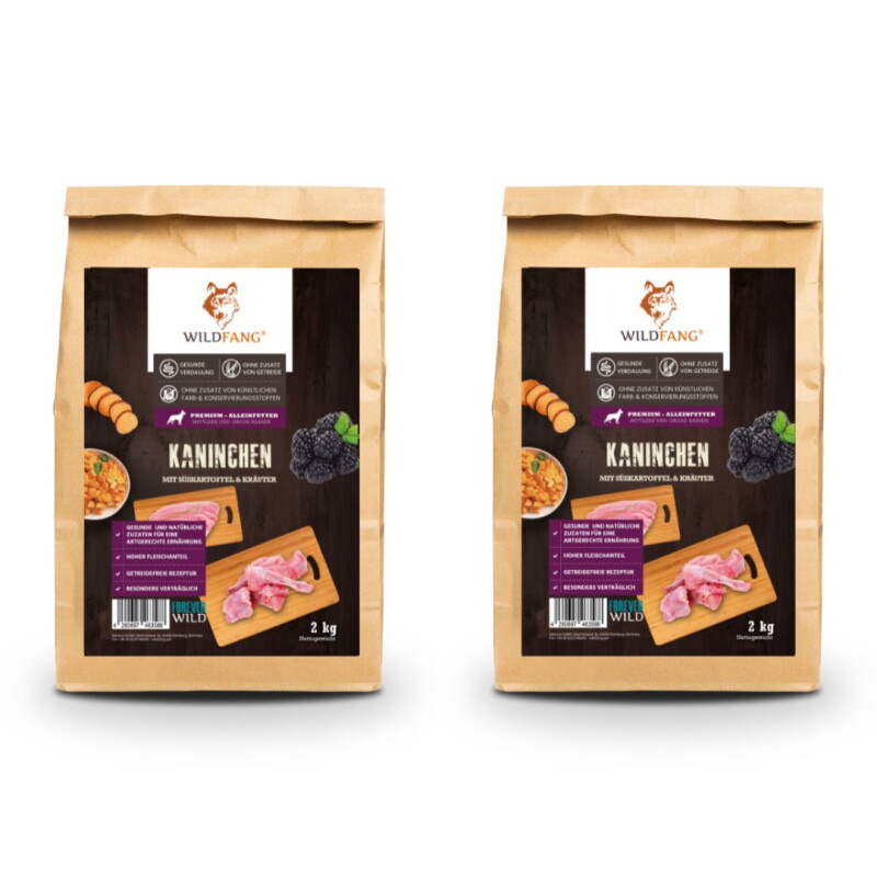 Wildfang ® Adult Trockenfutter mit Kaninchen 2x2 kg