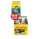 Zwei Josera Hundefutterbeutel, einer High Energy mit Lachsöl, einer High Protein mit Huhn, beschriftet mit Adult und All Sizes.