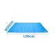 Blaue Haustier-Kühlmatte mit Wassertropfen-Design, 90 cm lang und 50 cm breit.