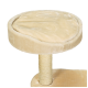 Plateforme d'arbre à chat avec un coussin doux beige et un poteau à gratter en sisal.