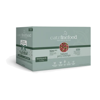 Catz Finefood Finest Selection II Multipack Katzenfutter, Natural Prey Concept, getreidefrei, ohne Zuckerzusatz, 12 x 85g, hergestellt in Deutschland.