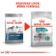 Deux sacs de nourriture pour chiens Royal Canin Joint Care avec un nouveau design et un texte sur l'amélioration du mouvement pour les grands chiens.